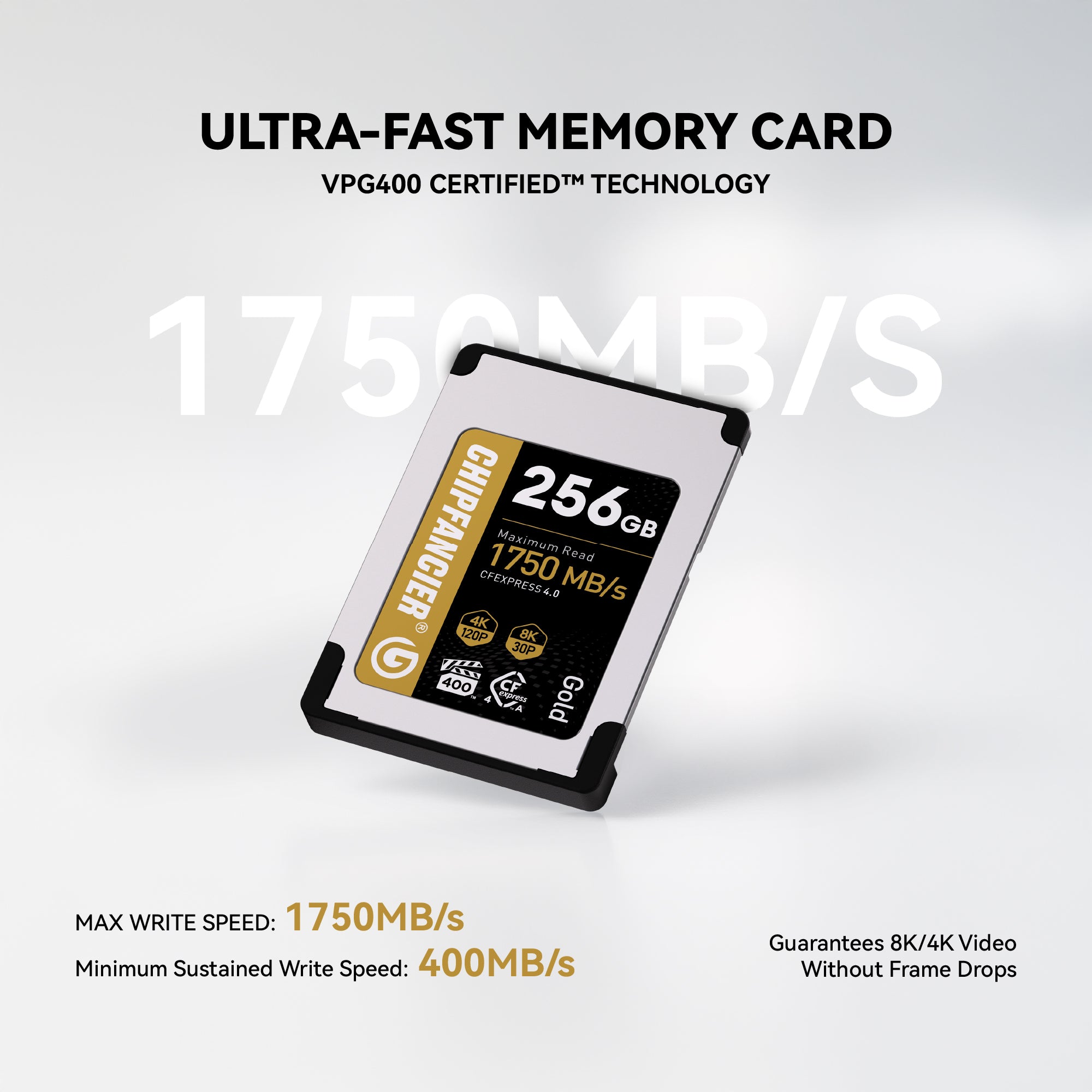 CHIPFANCIER CFexpress Type A 4.0 Memory Card VPG400 Certified